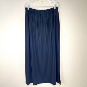 FRAZIER LAWRENCE Black Stretchy Maxi Skirt‎ Womens 1X Thick Jersey Knit Holidays